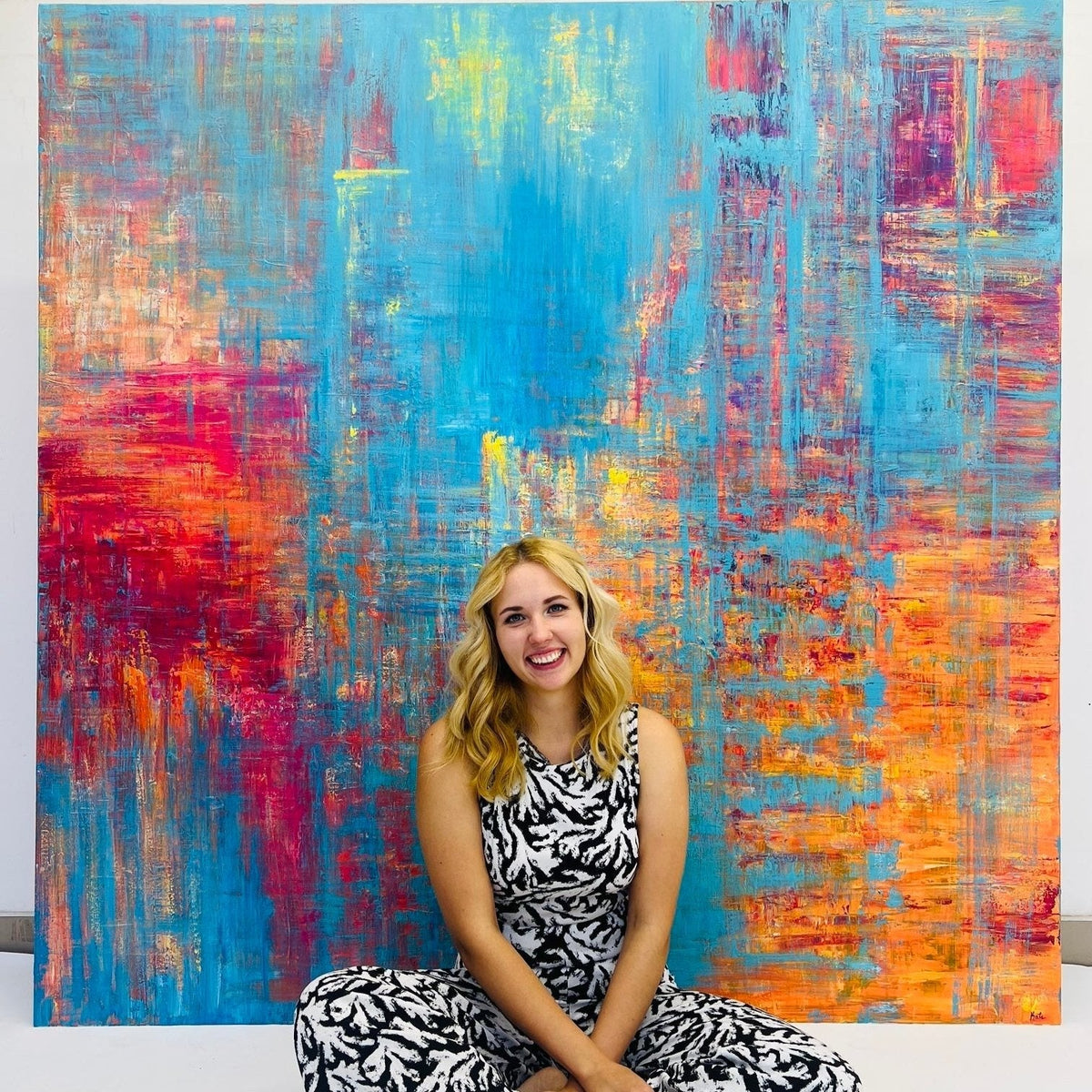 Abstraktes Leinwandbild Für Wanddekoration – 73,7x149,9 Cm Bunte Wohnzimmer-Kunst | Fertig Aufgezogen & Wasserdicht