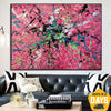Abstract Rosa Ölgemälde Original Bunte Gemälde auf Leinwand Kreativ Wandkunst für Wohnkultur | PINK SPLASH 100x137 cm - Trend Gallery Art | Original abstrakte Gemälde