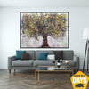 Kreativ Bunter Baum Ölgemälde Abstract Wandkunst Modern Strukturierte Kunstwerke für Wohnkultur | EMOTION TREE 85x115 cm - Trend Gallery Art | Original abstrakte Gemälde