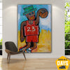 Abstrakter Basketballspieler, farbenfrohes individuelles Ölporträt, originelles Sportler-Wandkunst-Neoexpressionismus-Dekor | BASKETEER 152x102 cm  - Trend Gallery Art | Original abstrakte Gemälde