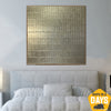 Kreatives Goldenes Mesh Monochrom Gemälde auf Leinwand Original Wandkunst Abstrakte Kunstwerke für Raumdekoration | GOLDEN TILES 117x117 cm - Trend Gallery Art | Original abstrakte Gemälde