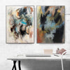 Set von 2 Gemälden Abstrakte bunte Malerei Canvas Diptyching Wandkunst neutrale Kunstwerke Pastellfarben auf Leinwand Moderne Wandkunst | DAY VS NIGHT - Trend Gallery Art | Original abstrakte Gemälde