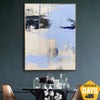 Große originale abstrakte Gemälde auf Leinwand, moderne beige und blaue Malerei, strukturiertes Ölgemälde, gemischte Medien | ASSOCIATION 114 100x75 cm - Trend Gallery Art | Original abstrakte Gemälde