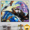 Großes abstraktes Gemälde, Original-Kunstwerk auf Leinwand, modernes Ölgemälde, bunte Wandkunst, große Wandkunst auf Leinwand für Wohnkultur | COLOR OF RAIN 101x152 cm - Trend Gallery Art | Original abstrakte Gemälde