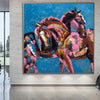Abstrakte Pferd Gemälde Liebe Leinwand Kunst Geschenk Für Paare 50x50 Pferd Liebhaber Geschenk Expressionistische Kunst Acrylmalerei Bunte Wandkunst | ROMANTIC DATE - Trend Gallery Art | Original abstrakte Gemälde