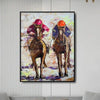 Pferderennen Acryl Kunstwerk Pferderennen Malerei Wandkunst Dekor Jockeys Kunstwerk Dekoration für zu Hause | JOCKEYS - Trend Gallery Art | Original abstrakte Gemälde