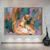 Abstrakte Labrador Malerei Bunte Öl Wandkunst Leinwand Abstrakte Hund Malerei Haustier Wandkunst Golden Retriever Kunstwerk Strukturierte Kunst | HUNDE FAMILIE - Trend Gallery Art | Original abstrakte Gemälde