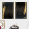 Großes Original Blattgold-Malerei-Set von 2 Kunstwerken schwarze Wandmalerei übergroße Gemälde auf Leinwand kreative Textur-Kunst | DARK REFLECTION - Trend Gallery Art | Original abstrakte Gemälde