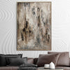Abstraktes Beige Gemälde auf Leinwand Original Schwarze Wandkunst Schwer strukturiertes Kunstwerk Modernes Ölgemälde Zeitgenössische Wandkunst für Wohnzimmer | STEREO FALL - Trend Gallery Art | Original abstrakte Gemälde