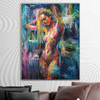 Große abstrakte figurative Kunst Original bunte Gemälde auf Leinwand strukturierte handgefertigte Malerei moderne lebendige Kunst | LADY RAIN - Trend Gallery Art | Original abstrakte Gemälde