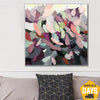 Abstrakte bunte Malerei Original abstrakte Malerei bunte Ölgemälde zeitgenössische Kunst moderne Kunstwerke Dekor | PEACOCK FEATHERS 81x81 cm - Trend Gallery Art | Original abstrakte Gemälde