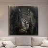 Nashorn-Malerei auf Leinwand abstraktes Tier Wandkunst Nashorn strukturierte Kunst, monochromes Kunstwerk realistisch Wandkunst Ölgemälde | RHINO - Trend Gallery Art | Original abstrakte Gemälde