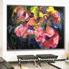 Große abstrakte bunte Blumen Gemälde auf Leinwand Moderne Wandkunst | PEONY MORNING - Trend Gallery Art | Original abstrakte Gemälde