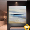 Original Ölgemälde auf Leinwand Abstrakte Meereslandschaft Kunstwerk Neutrale Wandkunst Riesengemälde Zeitgenössische Kunst Wanddekoration | PIECE OF PARADISE 102x102 cm - Trend Gallery Art | Original abstrakte Gemälde