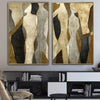 Großes Blattgold Kunst Figurative Diptychon Gemälde auf Leinwand Moderne Mode Kunst Original Ölgemälde Set von 2 Gemälde | SOUL REFLECTION - Trend Gallery Art | Original abstrakte Gemälde