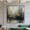 Abstrakte schwarze Kunst Expressionist Gemälde auf Leinwand Ölgemälde Moderne Wandkunst Blattgold Fine Art Handgemalte Kunst | SKOTOPISCHE VISION - Trend Gallery Art | Original abstrakte Gemälde