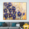 Große abstrakte Blumenmalerei auf Leinwand strukturierte Blumen-Kunst-Acryl-Ölgemälde moderne bunte Kunst | FLORAL EMOTION 60x80 cm - Trend Gallery Art | Original abstrakte Gemälde