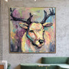 Abstrakte Hirsch-Kunst-Leinwand-Original-Tier-Malerei lebendige Wandkunst schwere strukturierte Kunst in Auftrag gegebenes Ölgemälde Wandbehang Dekor | WILDE HIRSCH - Trend Gallery Art | Original abstrakte Gemälde