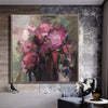 Abstrakte Blumen Gemälde auf Leinwand Floral Art Impasto Malerei Rosa Blumen Bouquet Malerei Schwer strukturierte Kunst | BLOOMING BOUQUET - Trend Gallery Art | Original abstrakte Gemälde