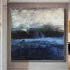 Abstrakte Malerei Schwarze Kunst Leinwand Weiße Malerei Blaue Leinwand Kunst Ozean Malerei Graue Malerei | MORNING OCEAN - Trend Gallery Art | Original abstrakte Gemälde
