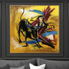 Extra große abstrakte stierkampf gemälde auf leinwand gelb korrida wandkunst moderne wanddekor | SPANISH MOTIVES - Trend Gallery Art | Original abstrakte Gemälde