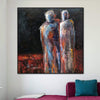 Figurative Abstrakte Gemälde auf Leinwand Expressionistische Kunst Menschen Gemälde Original Texturierte Malerei Moderne Mode Wandkunst | RENDEZVOUS - Trend Gallery Art | Original abstrakte Gemälde