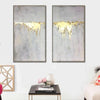 Abstraktes Ölgemälde Original Leinwand Grau Malerei Blattgold Malerei 2 Stück | GOLDEN WATERFALL - Trend Gallery Art | Original abstrakte Gemälde