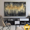 Extra große Wandkunst, Goldmalerei, graue Malerei auf Leinwand | GOLDEN MIRAGE 70x90 cm - Trend Gallery Art | Original abstrakte Gemälde