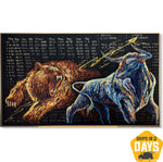 BULL VS BEAR 91x152 cm