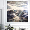 Berglandschaft abstrakte graue abstrakte Malerei Alaska Original-Kunst auf Leinwand | GREAT MOUNTAINS - Trend Gallery Art | Original abstrakte Gemälde