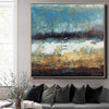 Großes Ölgemälde Original Leinwand Braun Malerei Blaue Abstrakte Malerei | POURING RAIN - Trend Gallery Art | Original abstrakte Gemälde