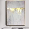 Abstraktes Ölgemälde Original Leinwand Grau Gemälde Gold Gemälde | GOLDEN WATERFALL - Trend Gallery Art | Original abstrakte Gemälde