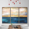 Großes Ölgemälde Original Leinwand Blaue Abstrakte Malerei Graue Malerei Sonnenuntergang Malerei | SUMMER SUNSET - Trend Gallery Art | Original abstrakte Gemälde