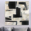 Extra große abstrakte Wandkunst Beige Wandkunst Schwarze Malerei Moderne Malerei auf Leinwand | UNLOADING - Trend Gallery Art | Original abstrakte Gemälde