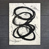 Riesige Wandkunst Schwarz-Weiß-abstrakte Malerei Kreis Fine Art auf Leinwand | STAYING TUNED - Trend Gallery Art | Original abstrakte Gemälde