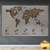 WORLD MAP WITH CLOCKS 64x99 cm