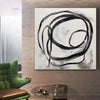 Extra große Gemälde auf Leinwand abstrakte Kunst Schwarz-Weiß-Kreis-Malerei moderne Wandkunst Ölgemälde | SPIRALE - Trend Gallery Art | Original abstrakte Gemälde