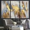 Set Triptychon Malerei Blattgold Original-Gemälde benutzerdefinierte Gemälde auf Leinwand Hand Art | LIGHT MAGIC - Trend Gallery Art | Original abstrakte Gemälde