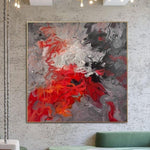 Große abstrakte bunte Cocktail-Rot-Gemälde auf Leinwand, moderne kreative Original-Ölgemälde, strukturierte Kunst | FRESH COCKTAIL