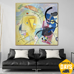 Abstrakte Farbenfrohe Original Luxus Gemälde im Kandinsky Stil Kunst Figurative Gemälde auf Leinwand Modern Hobby Wanddekoration | NEW HOBBY 102x102 cm
