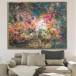 Große Abstrakte Bunt Gemälde auf Leinwand Mehrfarbiger Expressionistischer Stil Kunst Moderne Handgemalte Ölwandkunst | OMENS
