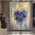 Extra große bunte Blumen Malerei Original romantische Wandkunst abstrakte Malerei Hotelkunst | FLOWER HEART