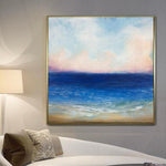 Extra große abstrakte Seelandschaft Gemälde auf Leinwand Ozean Acryl Kunst Original Feng Shui Malerei Meer Wandkunst | SOUND OF THE SURF