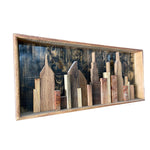 Stadtbild 3D Holzschild Stadtbild geschnitzt auf Holzplatte Stadtbild Schild Wandbehang Dekor Holz geschnitztes Dekor Indie Room Decor | THE CITY OF DREAMS