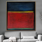 Mark Rothko-Stil Gemälde auf Leinwand Abstraktes expressionistisches Gemälde in blauen und roten Farben 50x50 Gemälde Handgemachte Kunst | CONTRADICTORY COLORS