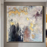 Modernes abstraktes Ölgemälde übergroßes abstraktes Gemälde auf Leinwand Blattgold-Malerei | WINTER INSPIRATION