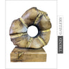 Original Runde Holzskulptur Abstrakte Sonne Tischstatue Holzdekoration für den Desktop | SEA EYE 30x25 cm - Trend Gallery Art | Original abstrakte Gemälde