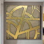 Abstrakte Blattgold-Malerei Abstrakte Acryl-Gemälde auf Leinwand Zeitgenössische Kunst | GOLDEN GATE