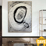 Original abstrakte Schwarz-Weiß-Malerei auf Leinwand moderne strukturierte Kunstwerke handgemalte Kunst minimalistische Kunst | MARKED 115x85 cm