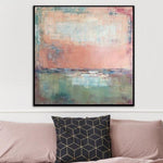 Großes Leinwandbild Ozean Gemälde Abstraktes Leinwandgemälde Rosa Abstraktes Kunstwerk Modernes Abstraktes Gemälde | PINK DAWN